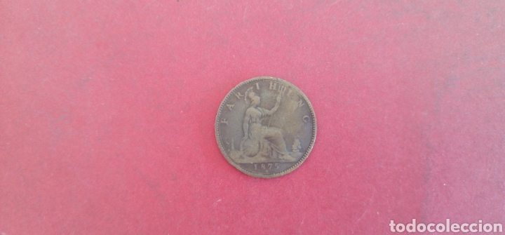 Monedas antiguas de Europa: Farthing de Gran Breta&ntilde;a 1875 - Foto 1
