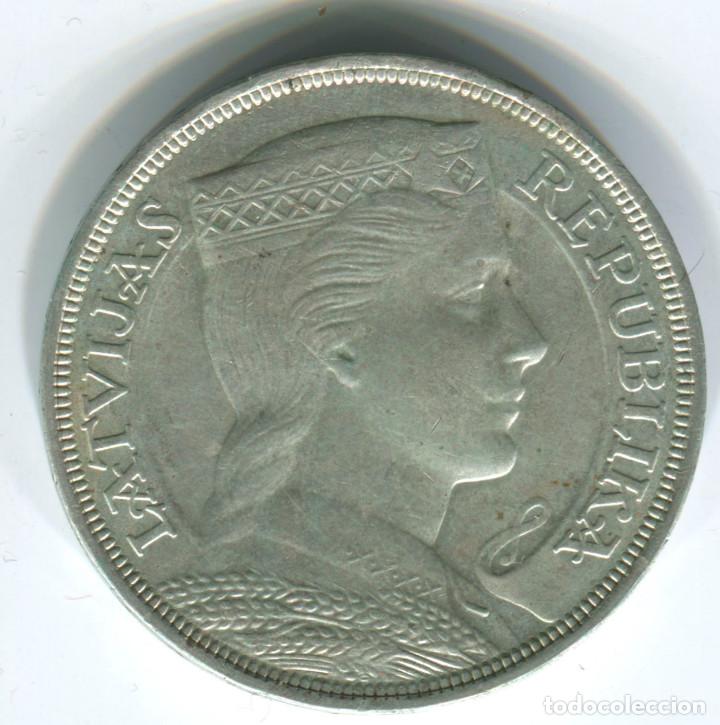 Monedas antiguas de Europa: LETONIA. 5 LATI 1931 PLATA - Foto 2