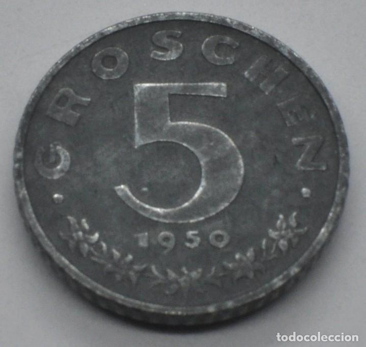 Monedas antiguas de Europa: Austria, 5 groschen 1950 - Foto 2