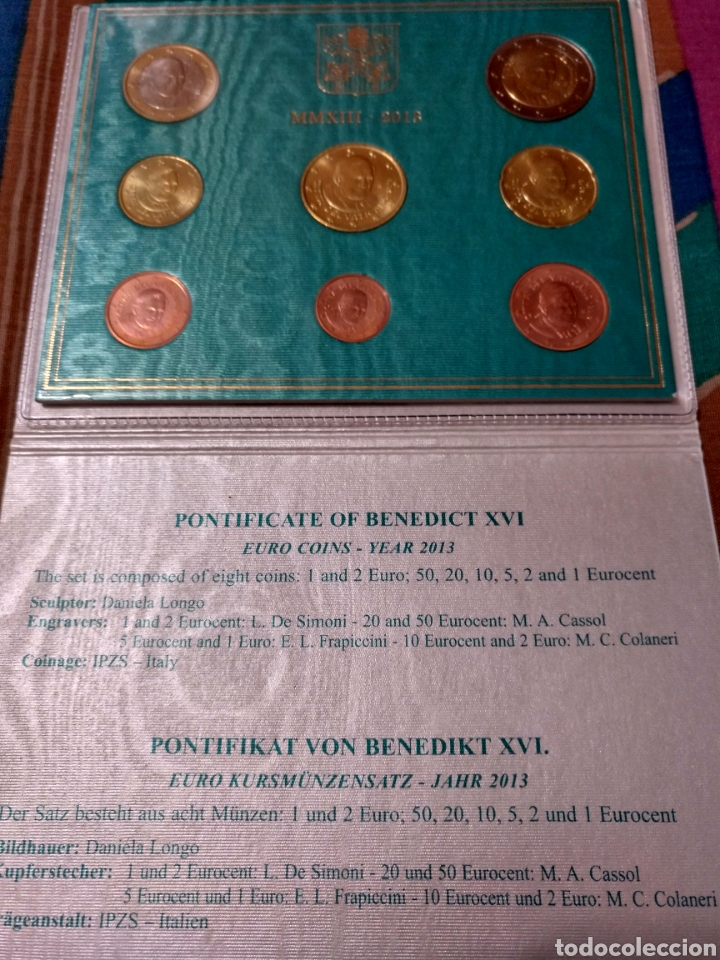 Monedas antiguas de Europa: CARTERA OFICIAL 2013 VATICANO ÚLTIMA EMISIÓN BENEDICTO XVI OCHO VALORES - Foto 2 - 239835065