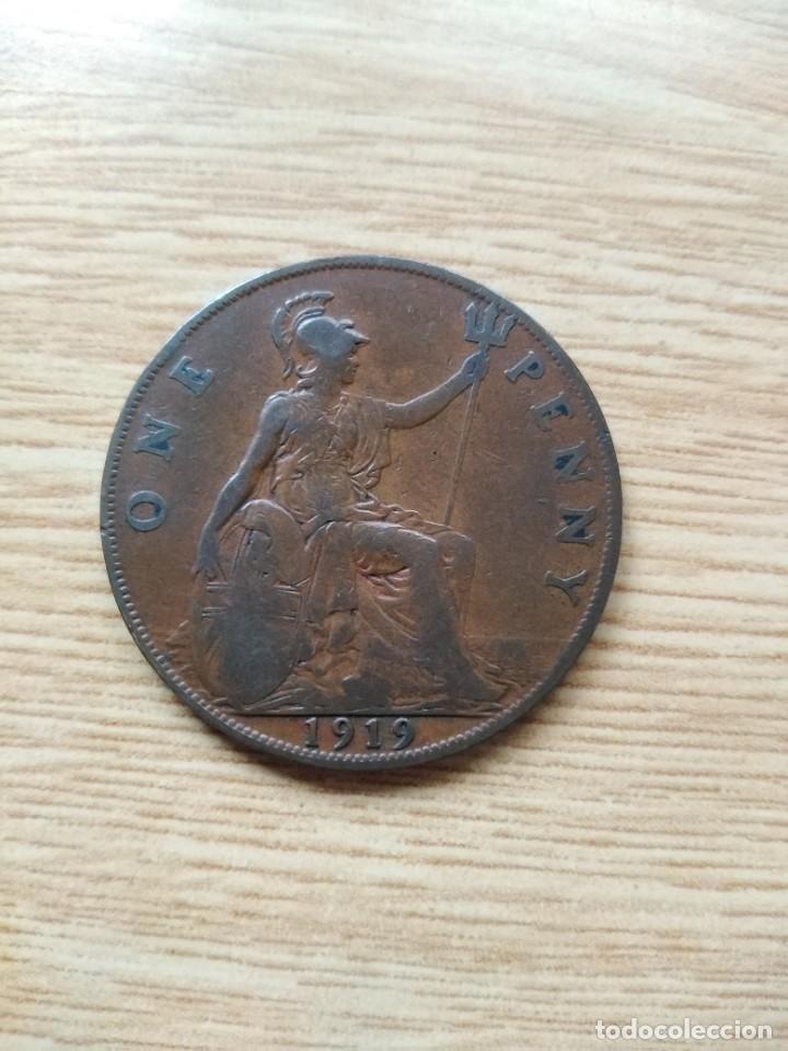 Monedas antiguas de Europa: Inglaterra. One Penny 1919. - Foto 2