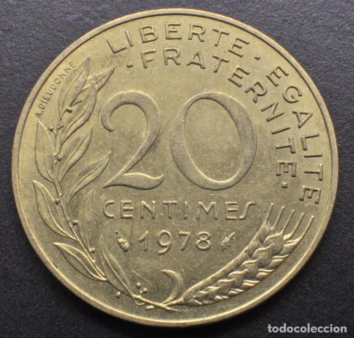Monedas antiguas de Europa: Francia, 20 c&eacute;ntimos 1978 - Foto 2