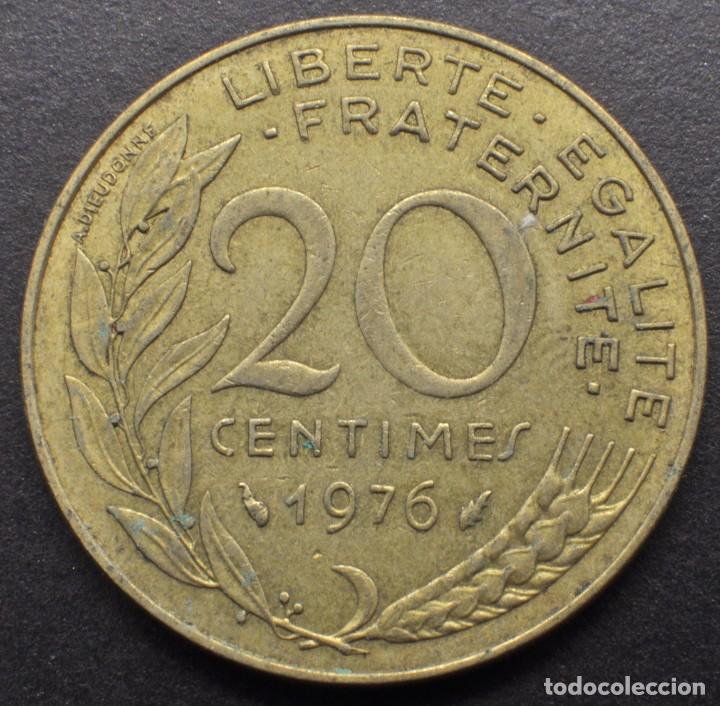 Monedas antiguas de Europa: Francia, 20 c&eacute;ntimos 1976 - Foto 2
