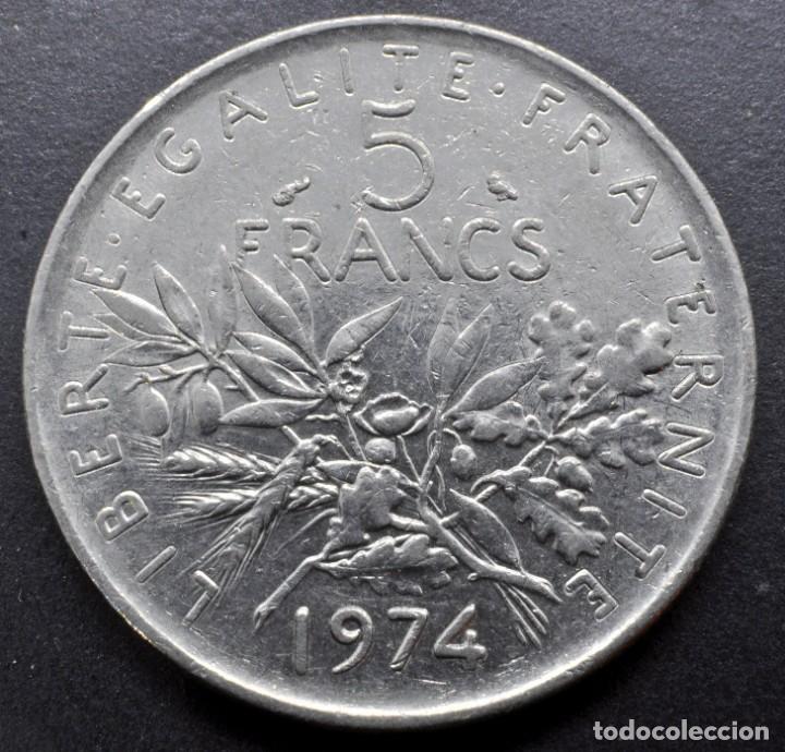 Monedas antiguas de Europa: Francia, 5 francos 1974 - Foto 2