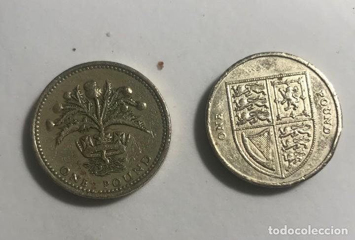 Monedas antiguas de Europa: 1pound 1989 E.R.2 y 2015. E.R 2 monedas - Foto 2