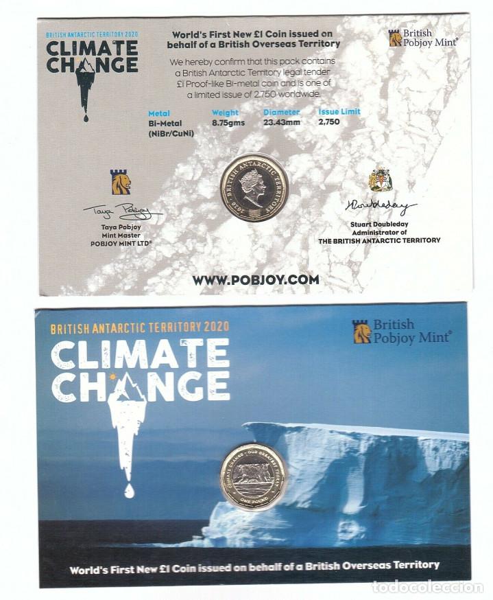 Monedas antiguas de Europa: Territorio Ant&aacute;rtico Brit&aacute;nico 1 libra 2020 KM#40 bimet&aacute;lica - Cambio clim&aacute;tico