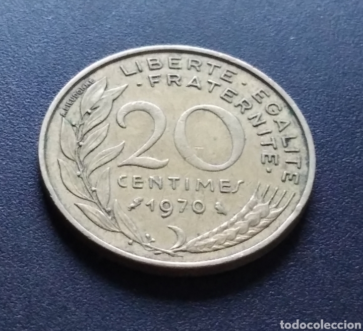 Monedas antiguas de Europa: MONEDA - FRANCIA 20 CENTIMOS 1970 - Foto 3
