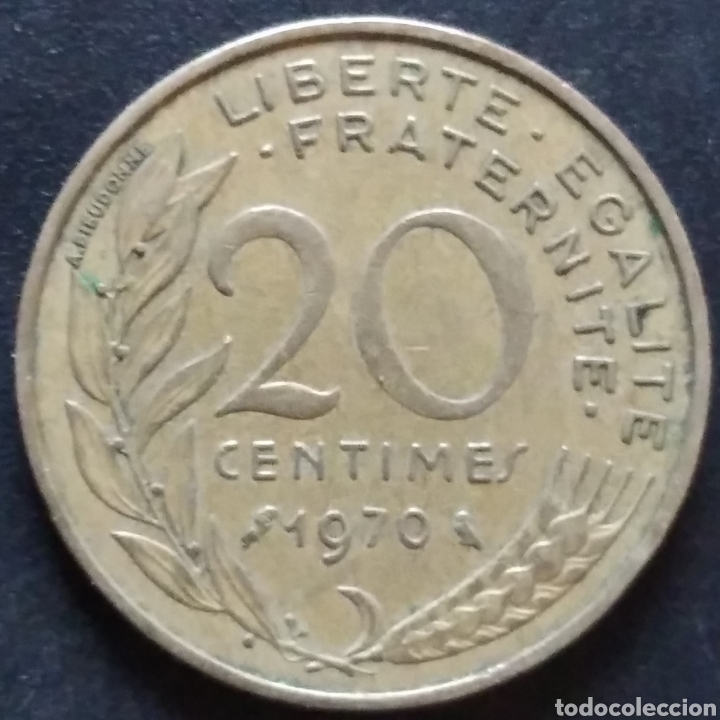 Monedas antiguas de Europa: MONEDA - FRANCIA 20 CENTIMOS 1970 - Foto 1