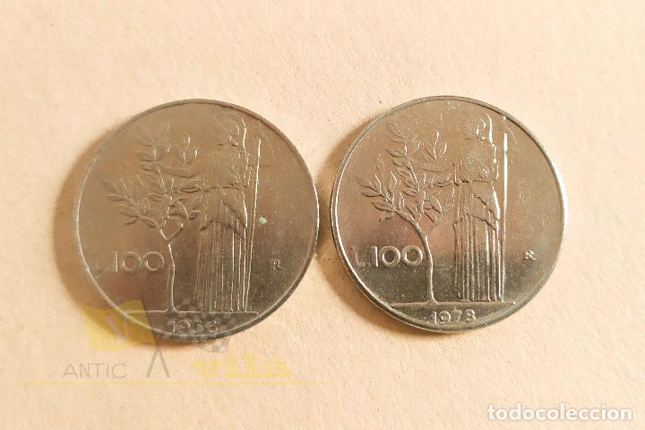 Old Coins of Europe: 2 Monedas de 100 Liras - Italia - 1956 - 1978