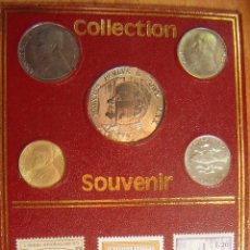 Monedas antiguas de Europa: 5 MONEDAS Y 3 SELLOS , LIRA ITALIA , SOUVENIR VATICANO , PAPA JUAN PABLO II