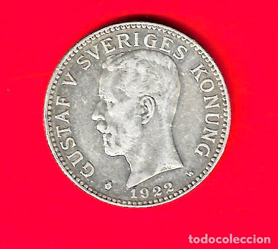 Monedas antiguas de Europa: SUECIA 2 CORONAS 1922, PLATA