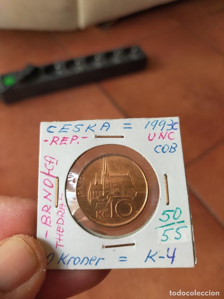 Moedas antigas da Europa: MONEDA DE 10 DIEZ KRONER CORONAS 1993 CESKA REPUBLICA CHECA CHEQUIA BRNO C SIN CIRCULAR