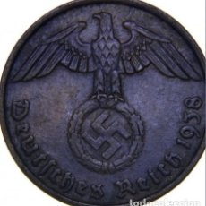 Monedas antiguas de Europa: ALEMANIA - TERCER REICH 2 REICHSPFENNIG, 1938 CECA ”G” - KARLSRUHE. Lote 261646185