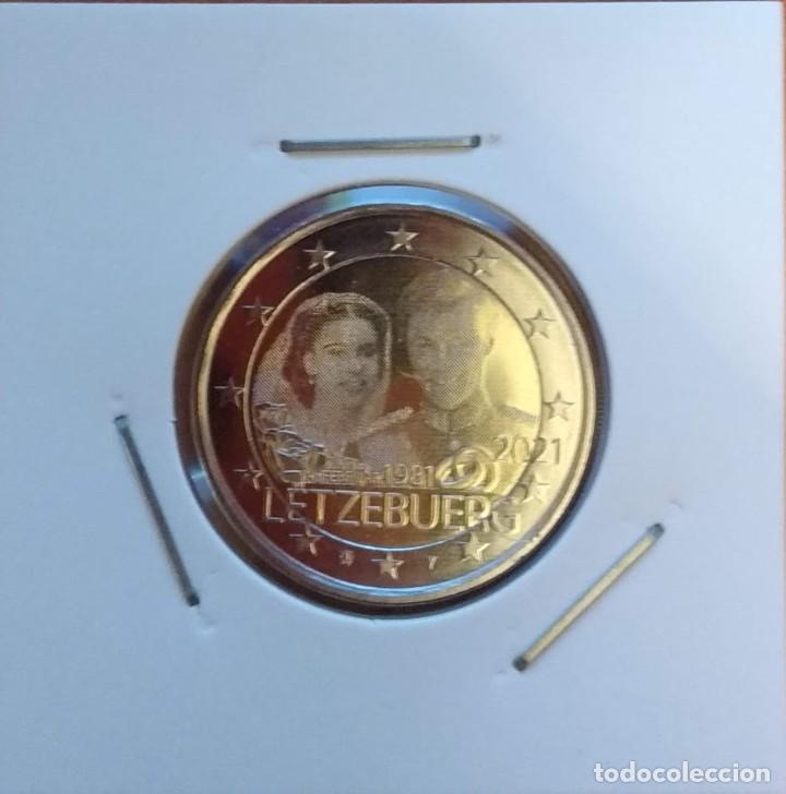 Monedas antiguas de Europa: Moneda 2 Euros Conmemorativa Luxemburgo 2021 - 40&ordm; Matrimonio Enrique y Mar&iacute;a Teresa - Foto