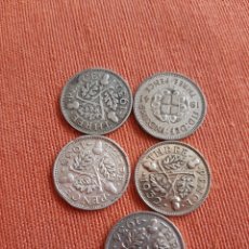 Monedas antiguas de Europa: (REINO UNIDO)(PLATA) MONEDAS DE 3 PENIQUES
