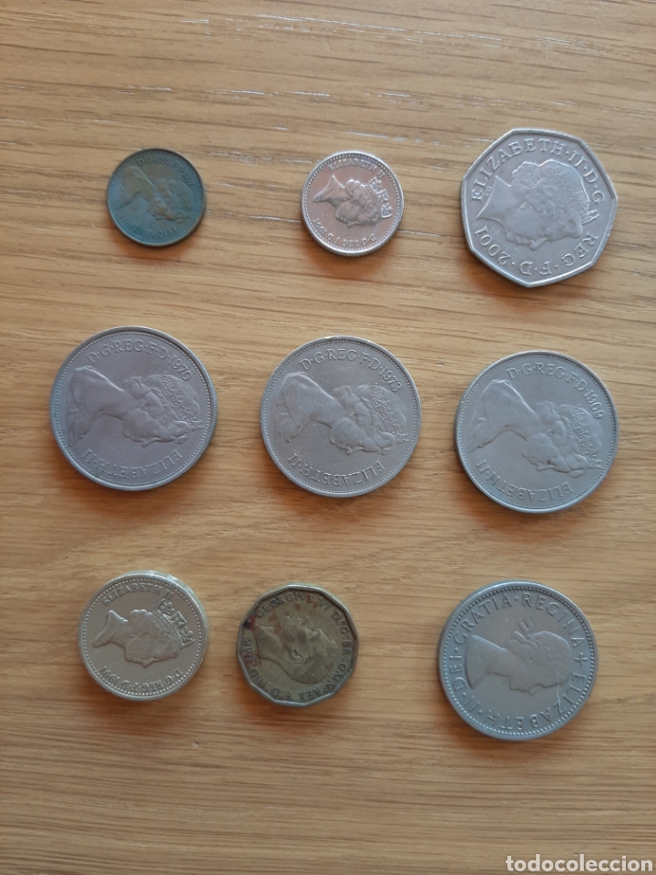 Monedas antiguas de Europa: 9 MONEDAS INGLATERRA - Foto 2