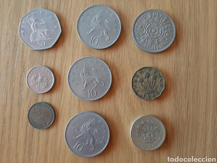 Monedas antiguas de Europa: 9 MONEDAS INGLATERRA - Foto 1