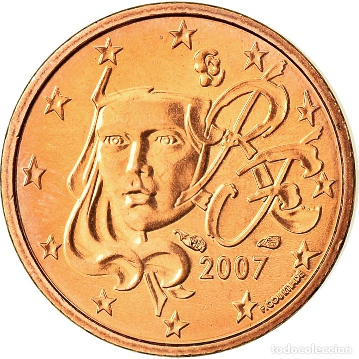Moedas antigas da Europa: [#702229] Francia, Euro Cent, 2007, SC, Cobre chapado en acero, KM:1282