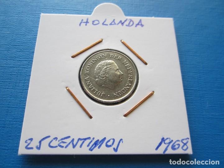 Monedas antiguas de Europa: moneda de Holanda de 25 c&eacute;ntimos de 1968 - Foto 1