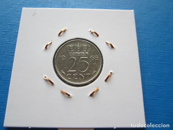 Monedas antiguas de Europa: moneda de Holanda de 25 c&eacute;ntimos de 1968 - Foto 2
