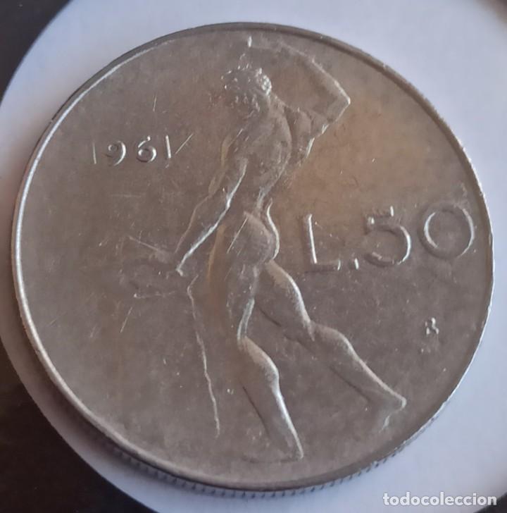 Alte M&uuml;nzen aus Europa: 50 liras Italia 1961 MBC