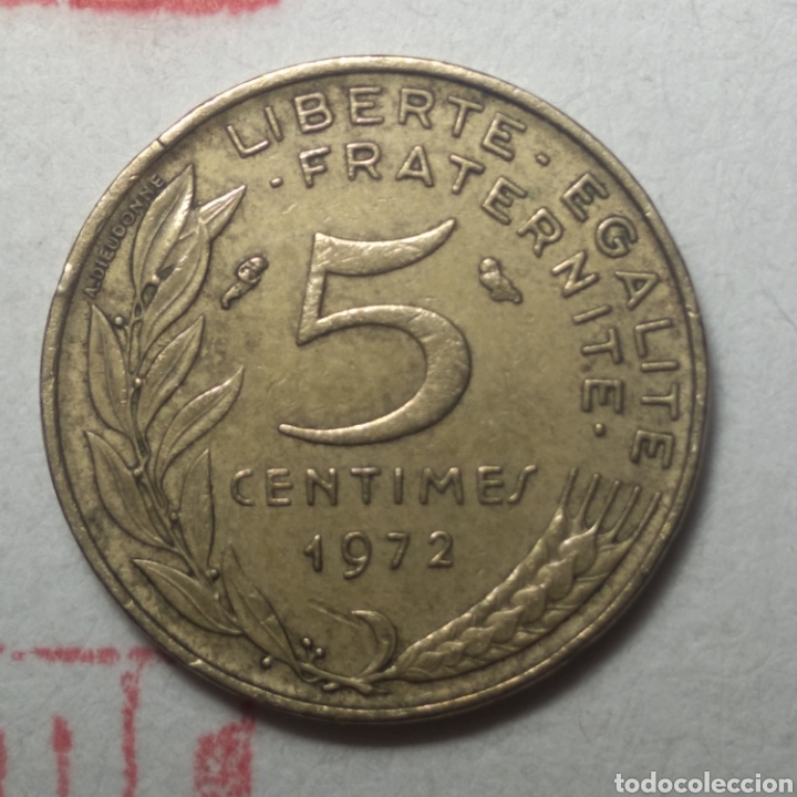 Monedas antiguas de Europa: 5 c&eacute;ntimos Francia 1972 - Foto 1