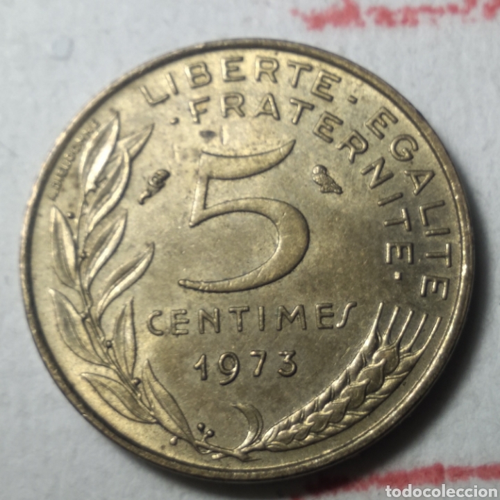 Monedas antiguas de Europa: 5 c&eacute;ntimos Francia 1973 - Foto 1