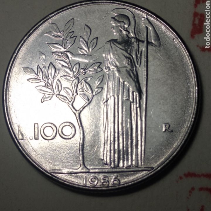 Moedas antigas da Europa: 100 liras Italia 1986