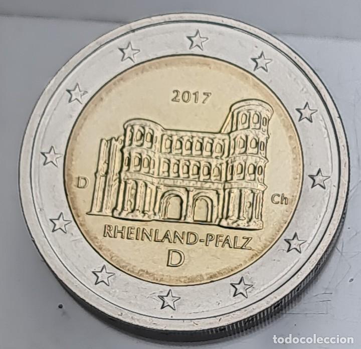 Monedas antiguas de Europa: Alemania 2017 2 euros ceca D moneda conmemorativa Renania Porta Nigra