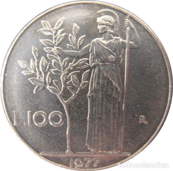 Alte M&uuml;nzen aus Europa: Italia (Rep.), 100 Liras 1977 KM#96.1./ Muy Bonita. (F).
