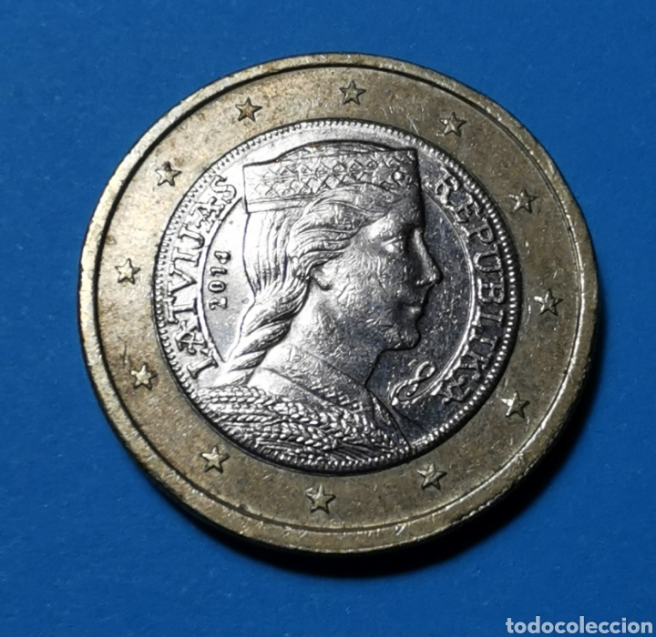 Monedas antiguas de Europa: MONEDA LETONIA ... 1 EURO 2014 // BC - Foto 1