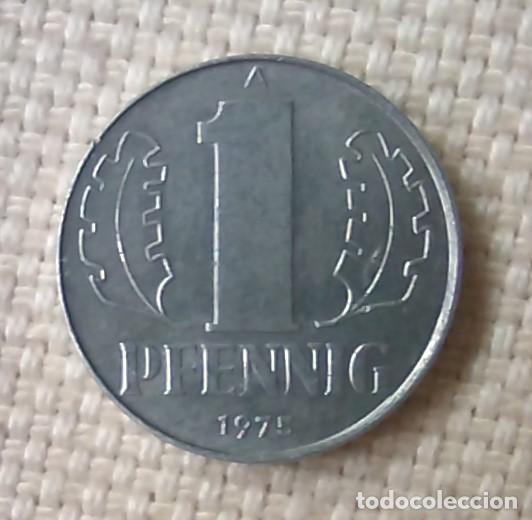 Monedas antiguas de Europa: 1 Pfennig Moneda DDR Republica Democr&aacute;tica Alemana 1975