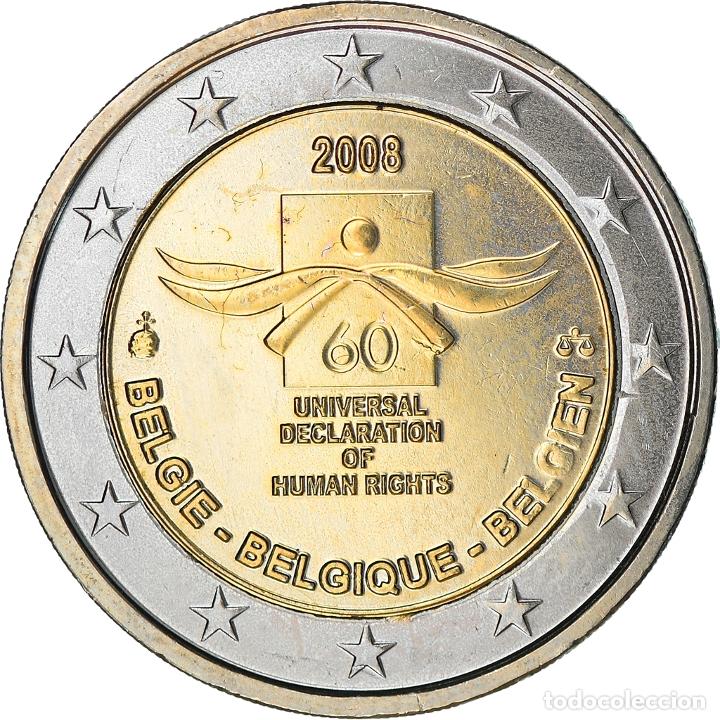 Monete antiche di Europa: [#372009] B&eacute;lgica, 2 Euro, D&eacute;claration des Droits de l'Homme, 2008, Brussels, SC