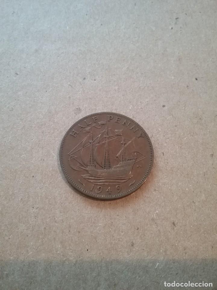 Monedas antiguas de Europa: Moneda. HALF PENNY de 1949 (480-2) - Foto 1