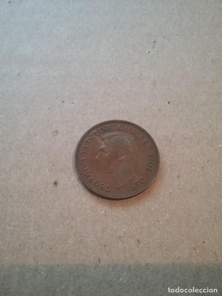 Monedas antiguas de Europa: Moneda. HALF PENNY de 1949 (480-2) - Foto 2