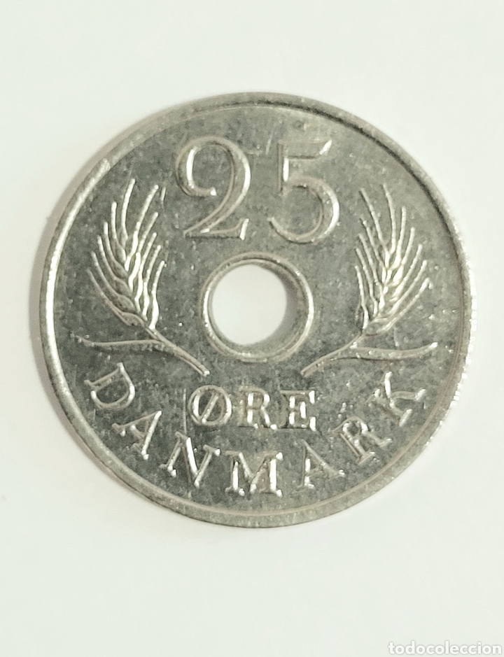 Monedas antiguas de Europa: 25 ore Dinamarca 1972 - Foto 1