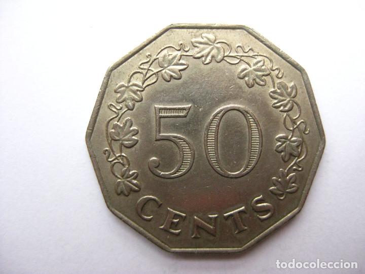 Monedas antiguas de Europa: MONEDA MALTA 50 CENTIMOS 1972 - Foto 2
