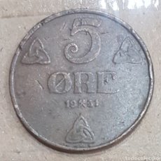Monedas antiguas de Europa: NORUEGA. 5 ÖRE DE 1931