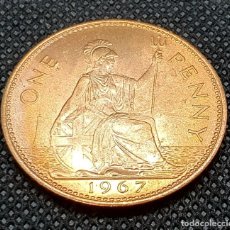 Monedas antiguas de Europa: REINO UNIDO 1 PENNY 1967 SC / UNC BRILLO ORIGINAL - MONEDA GRANDE 30,8MM - UK