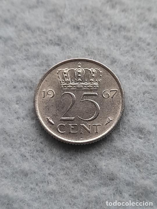 Monedas antiguas de Europa: Holanda. 25 C&eacute;ntimos. A&ntilde;o 1967 - Foto 1