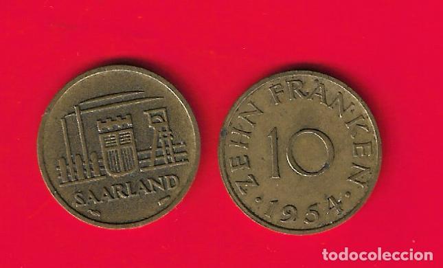 Monedas antiguas de Europa: SARRE 10 FRANCOS 1954 - Foto 1