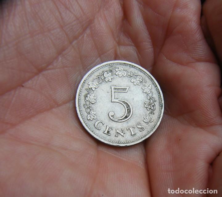 Monedas antiguas de Europa: MALTA MONEDA DE 5 CENTIMOS 1972 - Foto 2