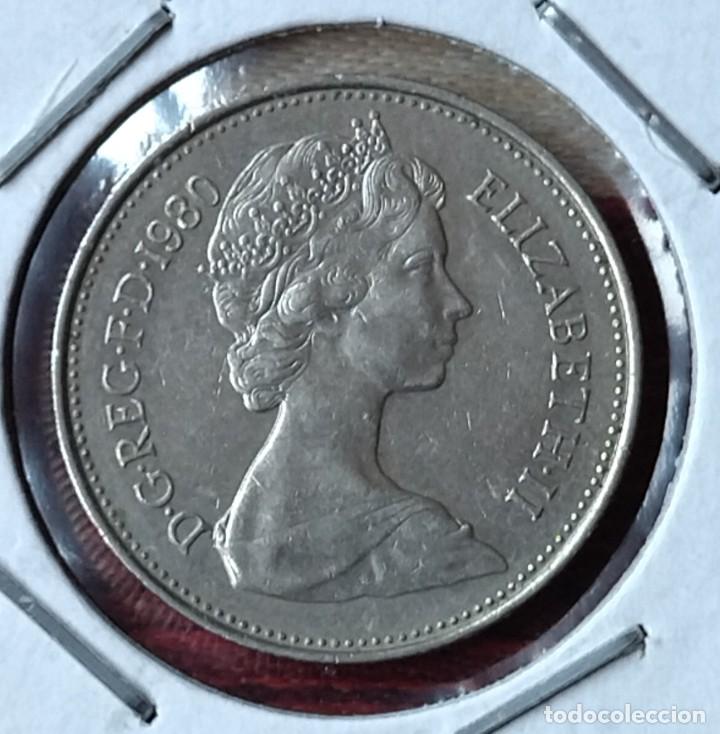 Moedas antigas da Europa: 5 peniques pence 1980 GRAN BRETA&Ntilde;A