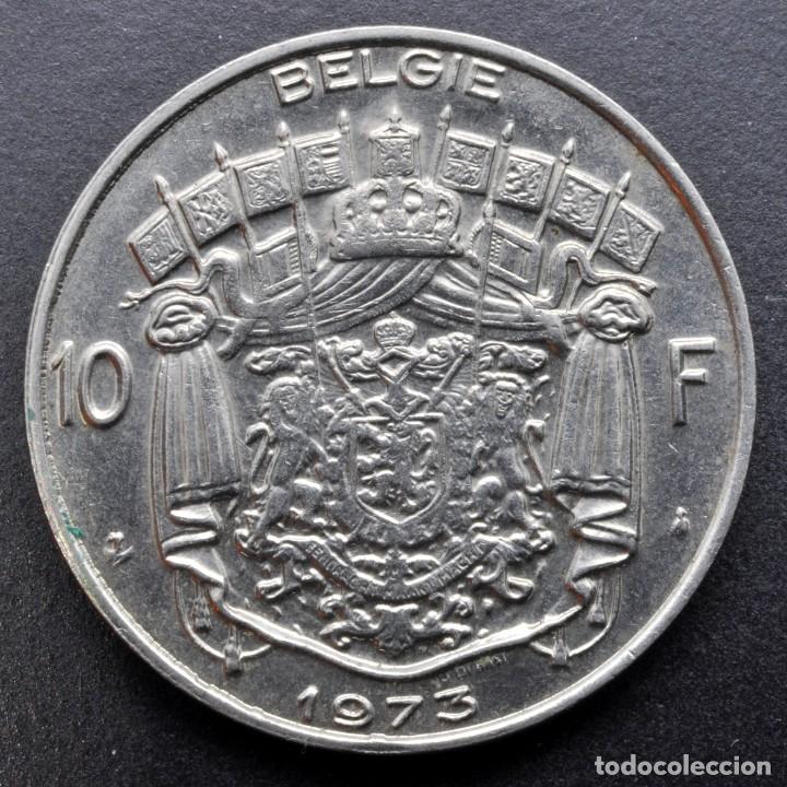 Alte M&uuml;nzen aus Europa: B&eacute;lgica, 10 francos 1973 - Leyenda en holand&eacute;s: &rdquo;BELGIE&rdquo;