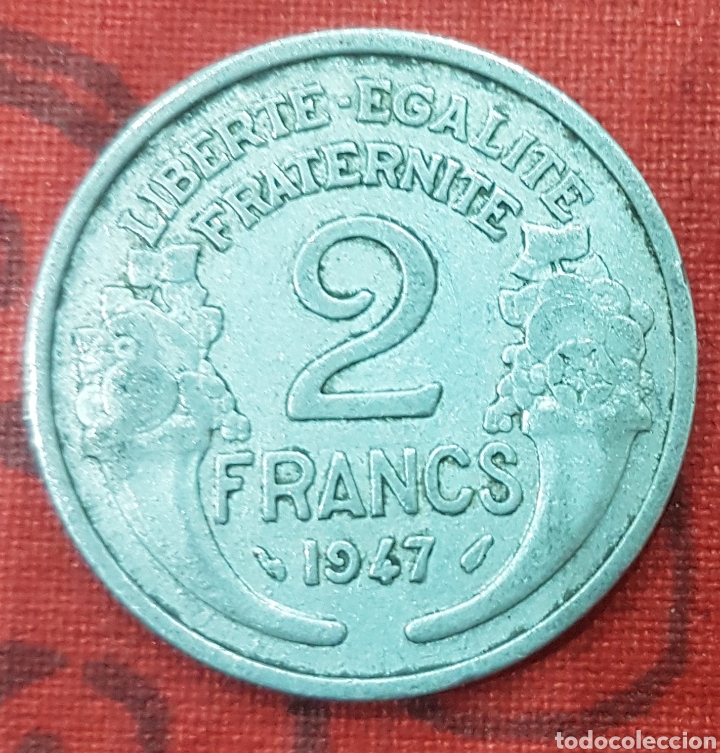 Monedas antiguas de Europa: Francia. 2 francos de 1947 - Foto 2