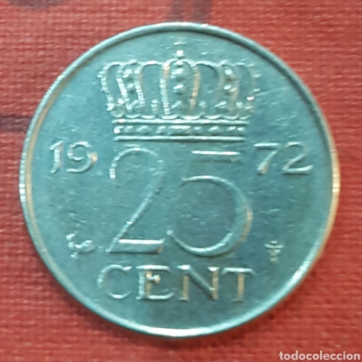 Monedas antiguas de Europa: Holanda. 25 c&eacute;ntimos de 1972 - Foto 1