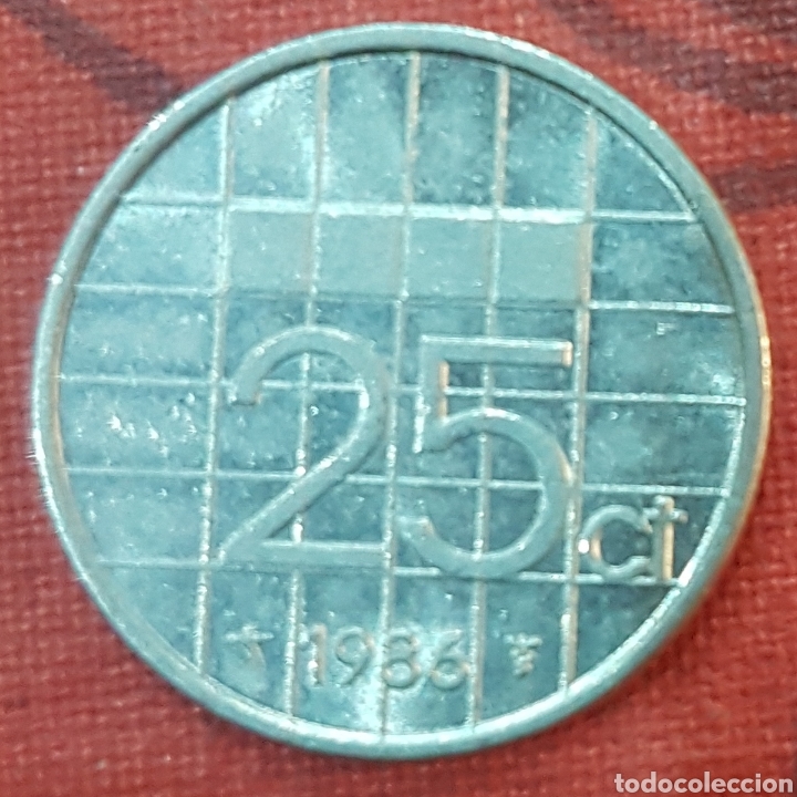 Monedas antiguas de Europa: Holanda. 25 c&eacute;ntimos de 1986 - Foto 2