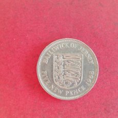 Monnaies anciennes de Europe: 5 NUEVOS PENIQUES DE JERSEY 1968. Lote 306575988
