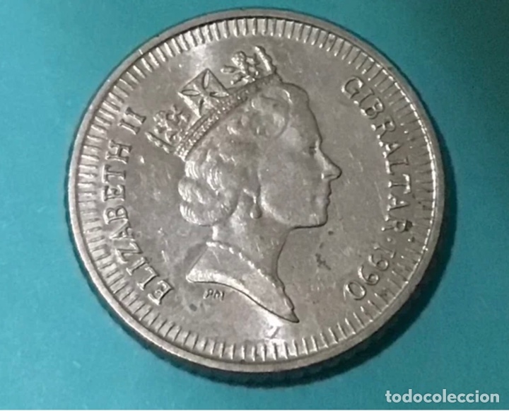 Monedas antiguas de Europa: MONEDA Five pence. GIBRALTAR. A&Ntilde;O 1990 - Foto 2