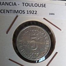 Monedas antiguas de Europa: 5 CENTS TOLOUSE 1922. Lote 311616758